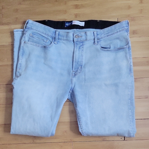 Old Navy Blue Slim Jeans Soft Denim 38 X 32 - Picture 1 of 5